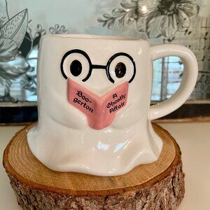 NEW Cobwebs & Cauldrons Nerdy Ghost Reading Boogerton A Ghostly Affair Mug